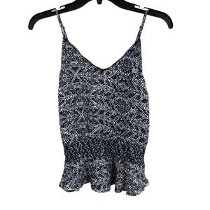 LAMade Blue Floral Sleeveless Peplum Small‎ New